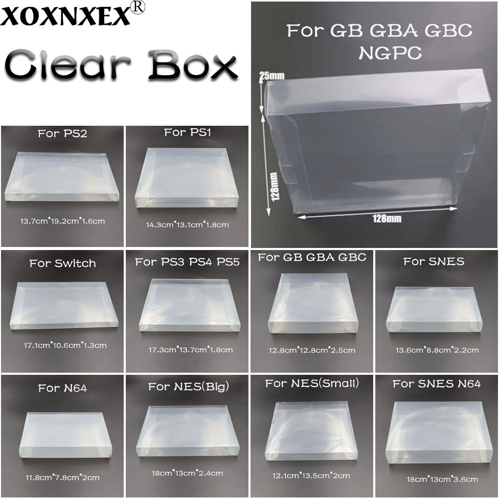 Game Cartridge Case - Transparent Clear Game Box Protector Dustproof