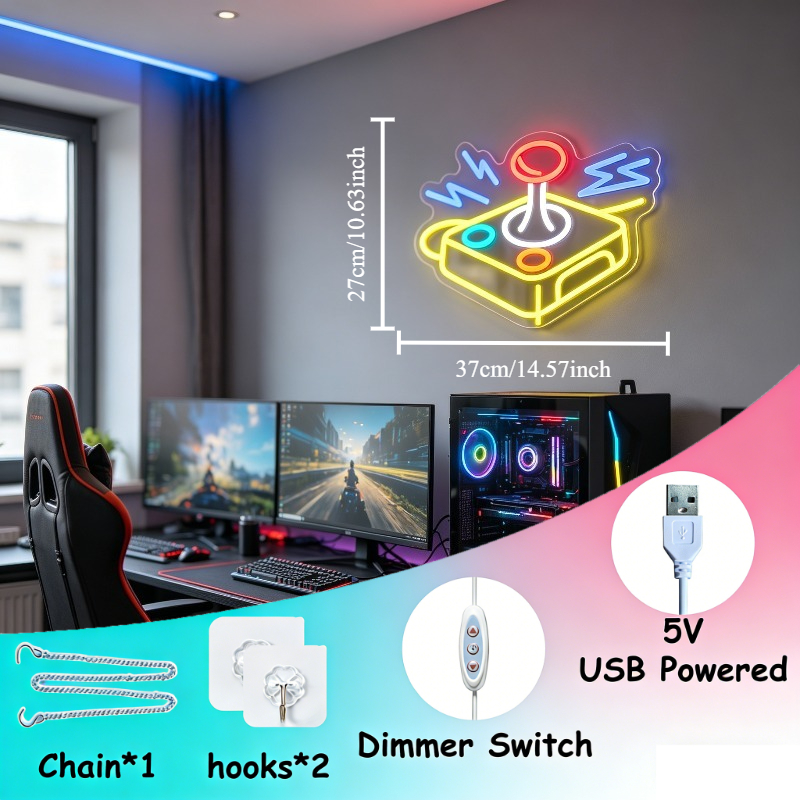 Arcade Joystick Neon Sign LED  - đánh giá và giá Retro Gaming Gameboy