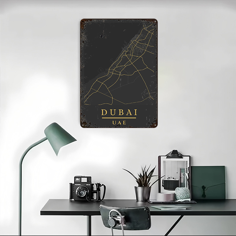 Dubai UAE Map Art Printed Post - đánh giá và giá Retro Gaming Desk
