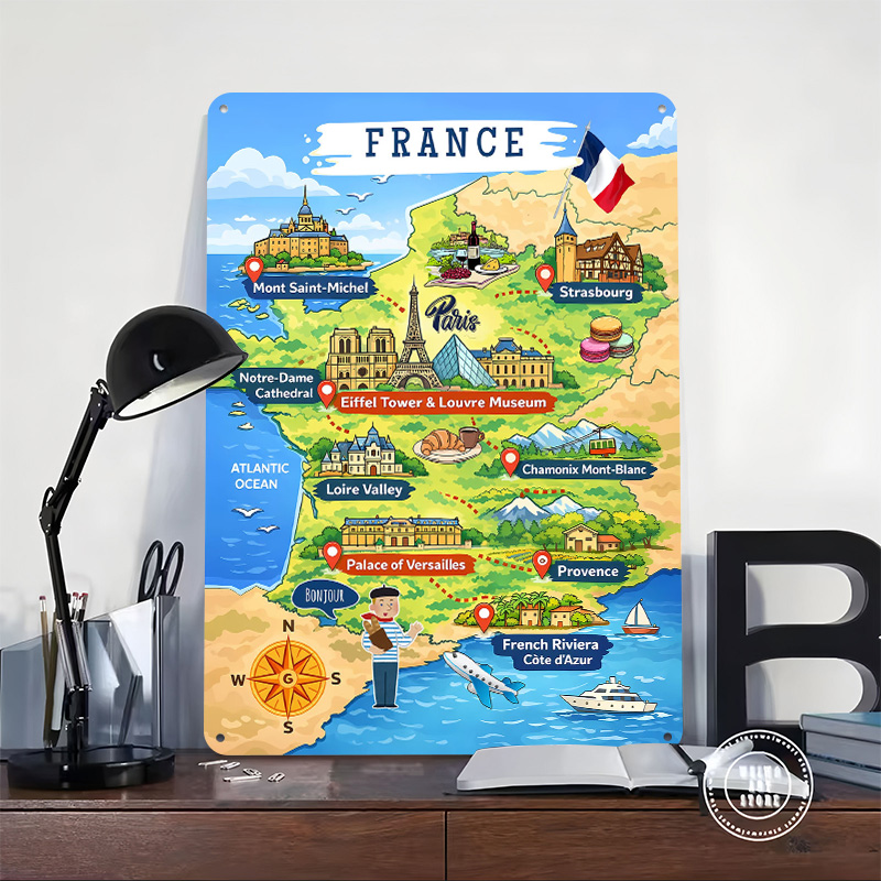 France Travel Map Cartoon Meta - đánh giá và giá Retro Gaming France